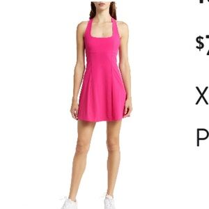 Hot Pink Outdoor Voices Cross Back Tennis Minidress with Shorts